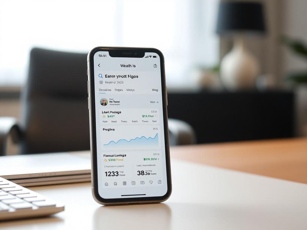 A close up of a smartphone displaying Wealthsimple's AI driven